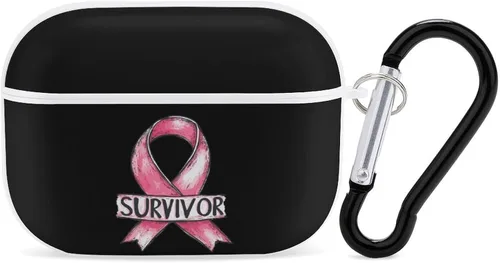 Vista 9 de Breast Cancer Survivor Hard Case Compatible with AirPods Pro 2nd / 1st Generation Cover with Keychain