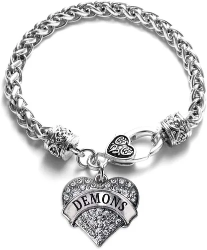 Vista 211 de Inspired Silver - Pulsera de plata con dije de corazón pavé con joyas de circonita cúbica