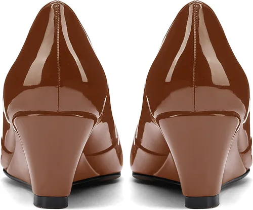 Vista 4 de MODENCOCO Zapatos de tacón bajo con cuña de tacón bajo para mujer, con puntera cuadrada, 2 pulgadas