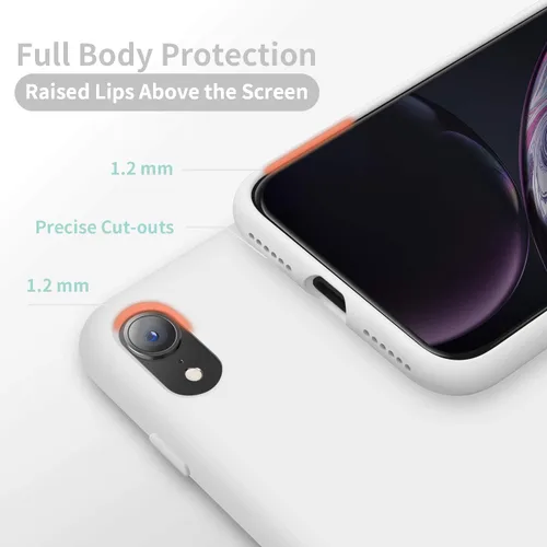Vista 3 de Cordking - Carcasas para iPhone XR, de silicona muy delgada, a prueba de golpes, con forro de microfibra suave a prueba de rayones, de 6.1 pulgadas