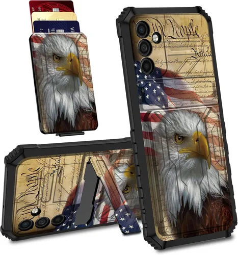 Vista 30 de Funda para Samsung Galaxy A13 5G con ranura desmontable para tarjetero, función atril, doble capa, resistente, a prueba de golpes, funda oculta