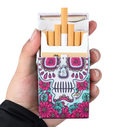 Vista 6 de Caja de cigarrillos-100's King Size Cigarrillo Case Skull Style Box (6 cajas) (100's-6boxes)