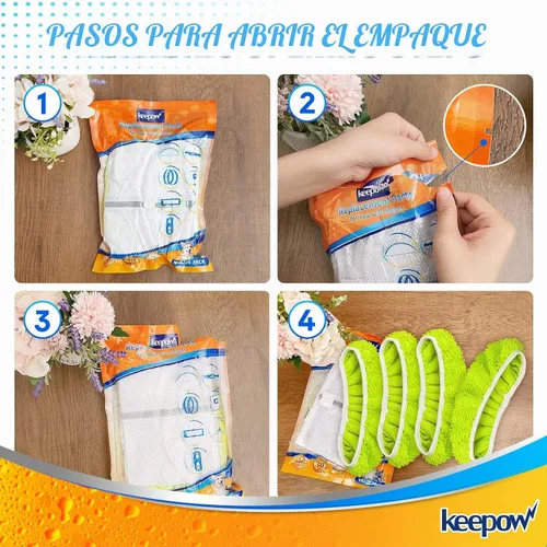 Vista 7 de KEEPOW Almohadillas XL reutilizables para trapeador compatibles con Swiffer XL Sweeper, paños de trapear secos extra grandes, paños de trapear