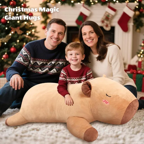 Vista 8 de SuzziPals Peluche de Capibara Gigante de 43 pulgadas, Animal de Peluche Gigante Realista para Alivio del Estrés y Compañía, Almohada de Grandes