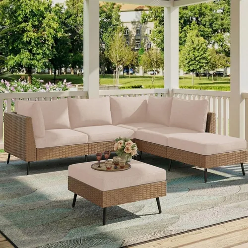 Vista 54 de hyha Fundas de cojín de sofá estampadas, fundas de sofá florales lavables para sofás con 2 cojines, fundas de cojín de patrón elástico para muebles