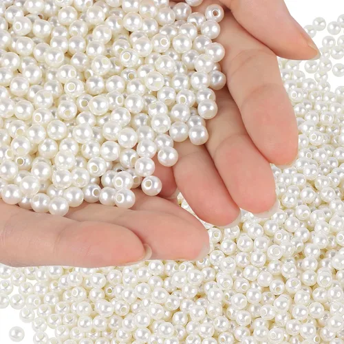 Vista 10 de Phinus 6000 Pz Cuentas de Perla de 4mm con Agujero, Perlas Redondas para Manualidades, Cuentas de Perla Sueltas para Hacer Joyas, Perlas para Hacer