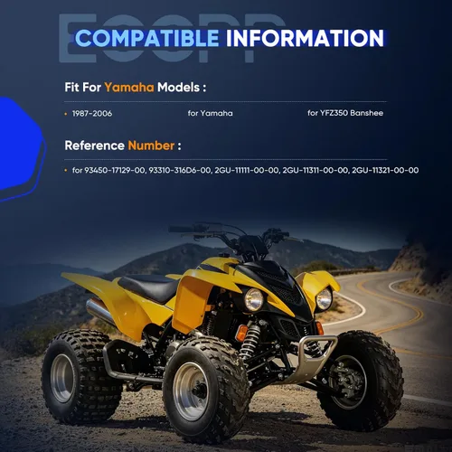 Vista 2 de ECCPP Kit de extremo superior de junta de pistón de cilindro 1987-2006 para Yamaha Banshee 350 YFZ 350 Nueva junta de anillo de pistón de cilindro
