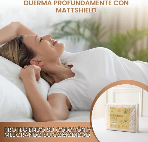 Vista 9 de Protección de Colchón de Lujo Impermeable Orgánica Twin - Funda de Colchón de Algodón Orgánico Transpirable - Confort Premium de 380 GSM - Bolsillo