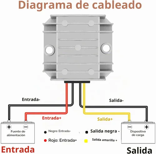 Vista 2 de Regulador de voltaje DC de 24V reductor a 12V 10A 120W convertidor Buck DC-DC reductor convertidor de energía módulo impermeable transformador