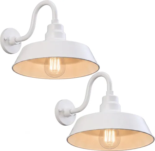 Vista 32 de 14 pulgadas. RLM Warehouse - Pantalla con brazo de cuello de cisne y bombilla Led A19 5000K de 9W