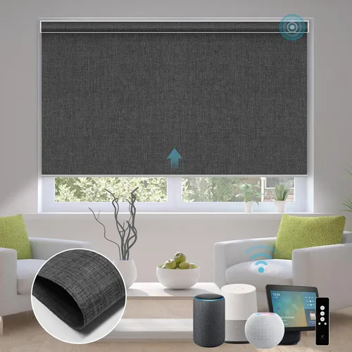 Vista 44 de SmartWings Persianas Motorizadas con Sombras para Ventana Control Remoto Funciona con Thread Apple Homekit Z-Wave Alexa 100% Blackout de Doble Cara