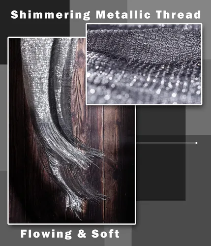 Vista 5 de Chales metálicos brillantes y envolturas con hebilla, para vestidos de noche, fiestas, bodas, novias, damas de honor