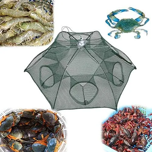 Vista 2 de Cebo de pesca Trampa plegable para red de cangrejo Jaula de inmersión fundido Pescado Minnow cangrejo camarón