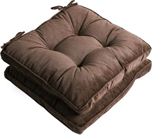 Vista 20 de Tiita Cojines para sillas de patio, cojines cuadrados de 18 x 18 pulgadas, para sillas de comedor y cocina al aire libre, juego de 2