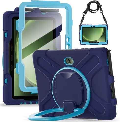 Vista 72 de 360 Rotation Case for Galaxy Tab ActivePro/Tab Active4 Pro/Active 5 Pro 10.1" Sturdy Cover Rotate Ring Stand Shoulder Carrying Strap Hand Strap