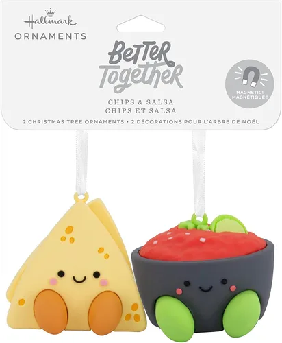 Vista 3 de Hallmark Better Together Chips and Salsa - Adornos magnéticos de Navidad, juego de 2, inastillables