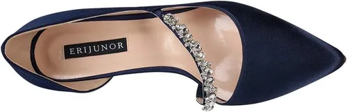 Vista 4 de Erijunor - Zapatillas cerradas para mujer con corte DOrsay y tacón kitten medio - Zapatos para fiestas y bodas