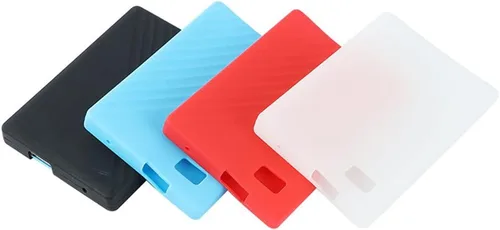 Vista 8 de Paquete de 2 fundas protectoras de silicona líquida suave compatibles con WD 4 TB/5 TB My Passport disco duro externo portátil, disco duro, a prueba