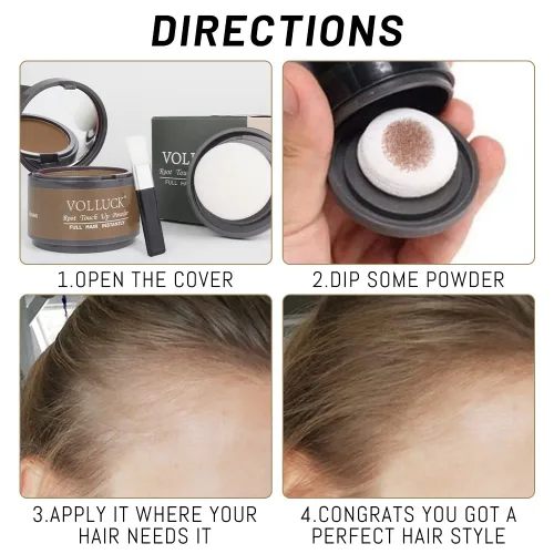 Vista 6 de Polvo para retoque de raíces + sombra de línea capilar con fibras capilares para adelgazar el cabello, rubio claro