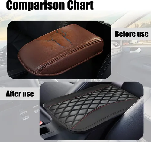 Vista 5 de Almohadilla de cojín para consola central de automóvil, accesorios de protección interior, de cuero universal, impermeable y antiarañazos, funda