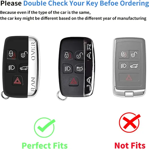 Vista 2 de Funda para llavero Land Rover, compatible con Range Rover Land Rover Discovery Jaguar, Negro