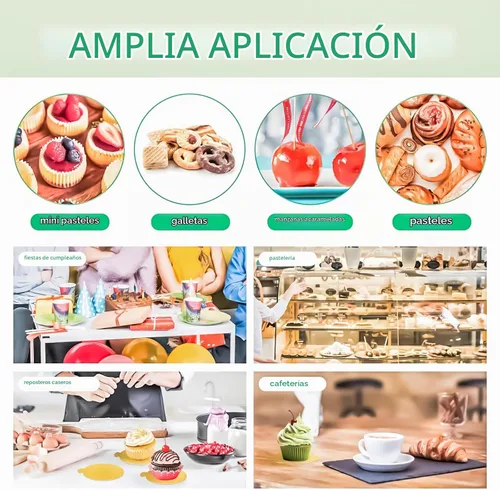 Vista 5 de 50 piezas de mini tablas de pastel, 8,9 cm, doradas, redondas, base circular de cartón para pastel, mini tabla circular de postre, pequeñas placas
