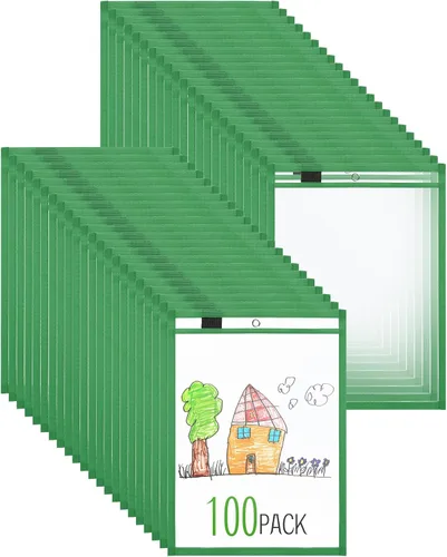 Vista 16 de Nezyo Bolsillos de borrado en seco, soportes de plástico para boletos de trabajo, bolsillos para pedidos, fundas transparentes, carpetas de boletos