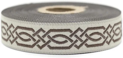 Vista 27 de Carrete de 10.9 yardas 0.79 pulgadas de ancho azul celta Claddagh bordado Jacquard Ribbon 20272