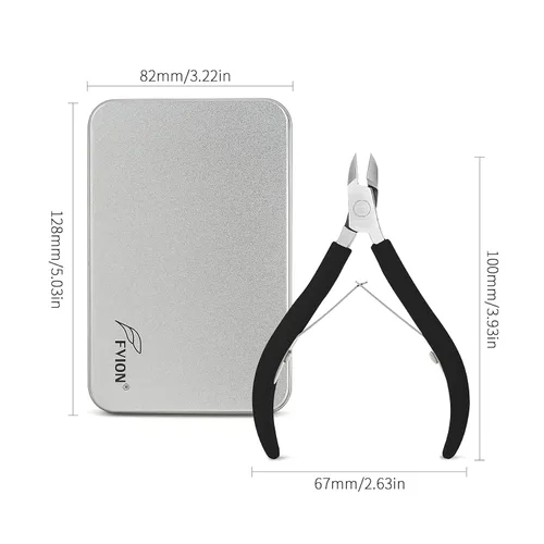Vista 6 de FVION Cortador de cutículas de mandíbula completa con mango recubierto de goma, cortador de cutículas de uñas afilado para manicura y eliminación