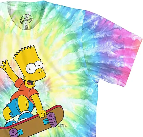 Vista 5 de The Simpsons Bart Simpson - Camisa clásica para hombre, Homer, Bart, Lisa, camiseta de teñido anudado