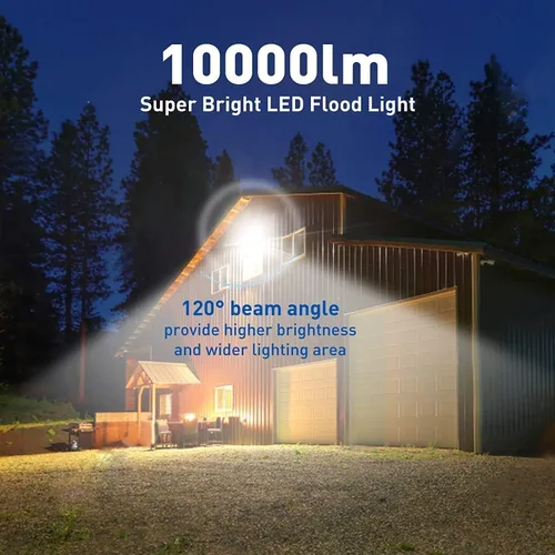 Vista 3 de Paquete de 4 Luces LED de Inundación para Exteriores, Luz de Trabajo LED de 50W 5500lm con Enchufe de EE.UU. de 6FT, Luces de Seguridad Exteriores