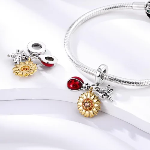 Vista 4 de Parmuz Charms for Bracelets 925 Sterling Silver summer travel Ocean Lucky charm beads Pendant Jewelry Gift for Woman Teen Girl Mom Daughter