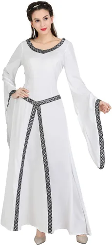 Vista 14 de Kranchungel - Vestidos renacentistas de estilo medieval/irlandés/campesino para mujer; disfraz de hada, para bailes