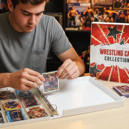 Vista 8 de UniKeep WWE WrestleMania - Carpeta de almacenamiento de tarjetas coleccionables con temática de WWE - Viene con 20 páginas de tarjetas
