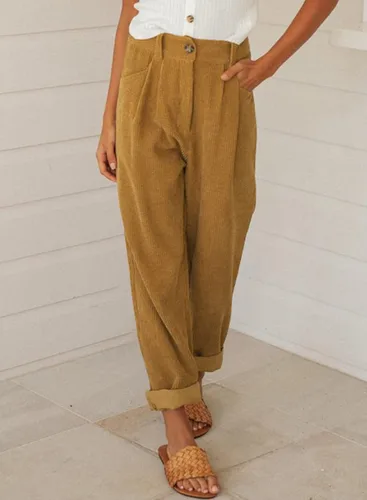 Vista 5 de Acelitt Womens High Waisted Straight Leg Corduroy Pants with Pockets, XS-2XL