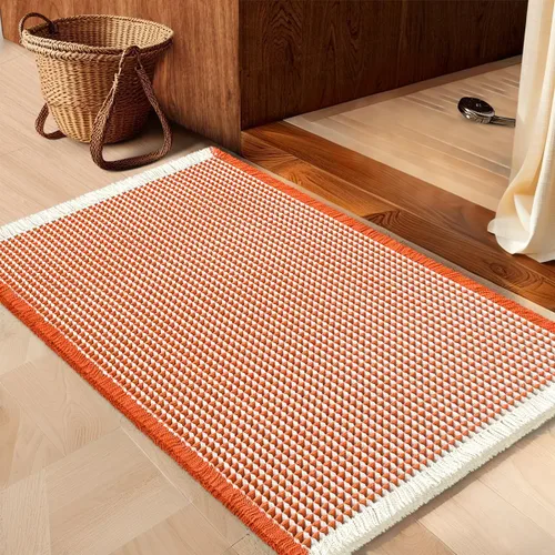 Vista 33 de IM HOME Tapete de baño de punto gofre, color caqui, de 24 x 17 pulgadas, tejido bohemio, moderno, absorbente, antideslizante, suave, lavable