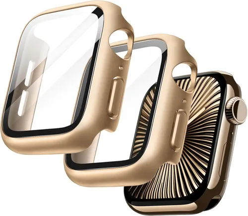 Vista 12 de JETech Funda para Apple Watch SE 3/2/1, Series 6/5/4 de 1.575 in, color negro con protector de pantalla, vidrio templado incorporado, alta