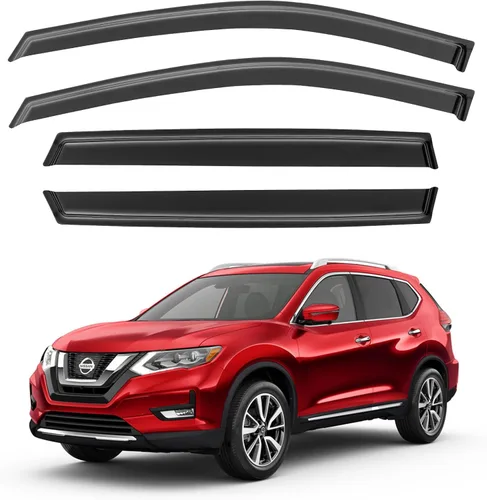 Vista 248 de YQAUTEC - Viseras para ventana, protectores contra la lluvia, compatibles con Subaru WRX 2015-2021, deflectores de viento para ventanas, viseras