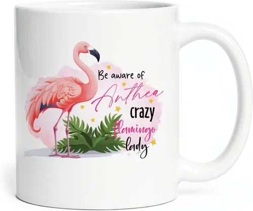Vista 15 de Taza de flamenco personalizada 2023, Flock Of Flamingo Mug para cumpleaños de los amantes del flamenco, taza de café personalizada de flamenco