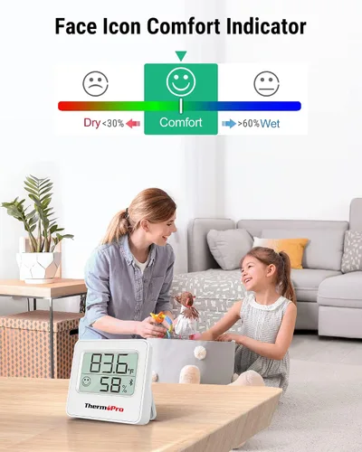 Vista 6 de ThermoPro TP357 - Termómetro higrómetro digital para interiores de 260 pies, termómetro Bluetooth medidor de humedad con aplicación inteligente