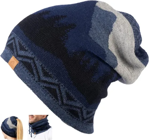 Vista 9 de Gorro de punto 100% alpaca bebé, polaina para el cuello, bufanda