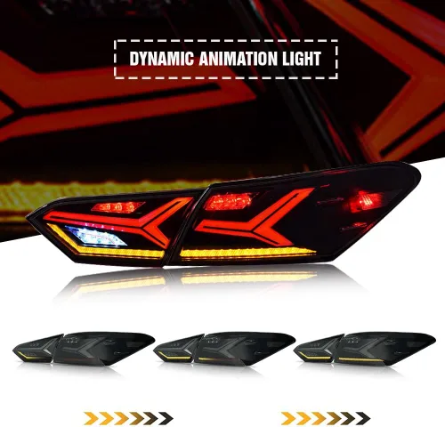Vista 8 de T T-ABC Faros delanteros y luces traseras para Toyota Camry Faro y Luz Trasera 2018-2024 LE XLE SE XSE TRD Faro 6 Lente 8ª Generación Accesorios