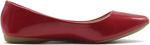Vista 5 de Ollio Zapato de ballet básico para mujer con punta puntiaguda y esmalte plano