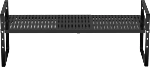 Vista 9 de Redrubbit Estante de almacenamiento ampliable para gabinete, altura ajustable, de metal de acero, organizador de encimeras de cocina, estante