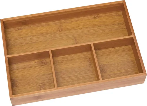 Vista 7 de Lipper International Bandeja organizadora de acacia, 4 compartimentos, 12" x 8" x 1 3/4