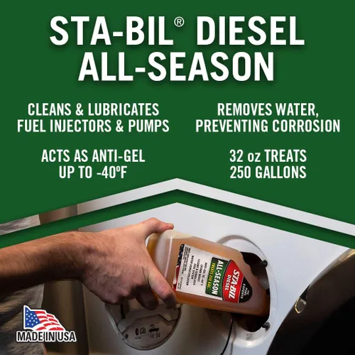 Vista 13 de STA-BIL Diesel Todo-Temporada - Anticongelante - Impulso de Cetano - Limpia y Lubrica el Sistema de Combustible - Demulsificación de Agua - Trata