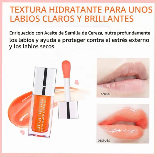 Vista 7 de Aceite hidratante para labios, brillo labial hidratante, aceite de labios voluminoso, brillo no pegajoso de larga duración, tinte de aceite