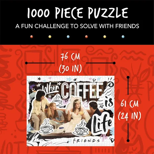 Vista 2 de Paladone Friends Coffee is Life - Rompecabezas de 1000 piezas, producto