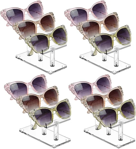 Vista 16 de MOOCA 3 Tier Premium Acrylic Eyewear Display Stand, Sunglasses Rack Holder, Sunglasses Stand, Eyewear Organizer for Eyeglasses, 5 in H 3-tier
