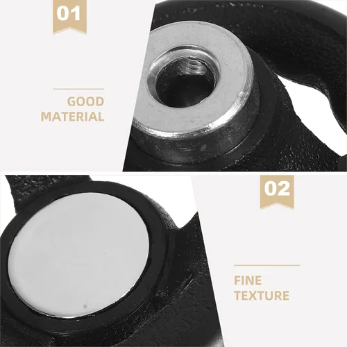 Vista 9 de Black Plastic Steel Machine Handwheel with Revolving Handle for Tools Replaceable Ergonomic Grip, Smooth Accurate Adjustments, Suitable for